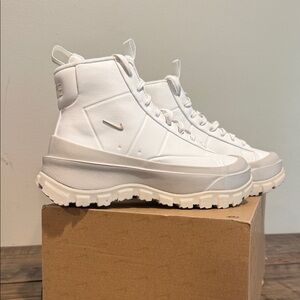 Nike All-White Platform High-Top Sneakers